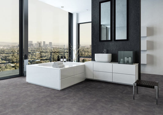 Klick-Vinylboden Fliesenoptik Beton DARK GREY