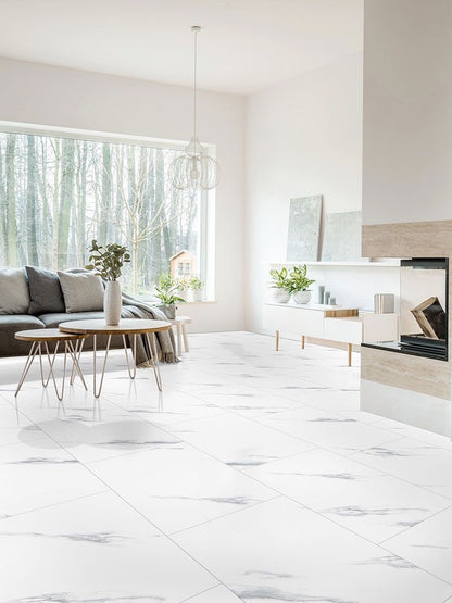 Klick-Vinylboden Hochglanz Alsberg Marmor