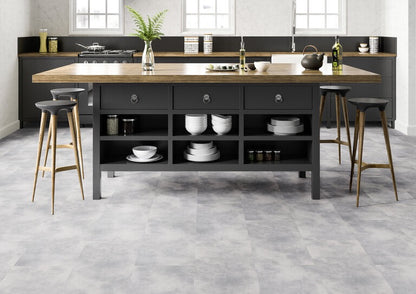 Klick-Vinylboden Fliesenoptik Beton LIGHT GREY