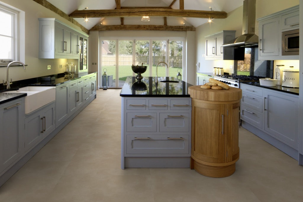 Klick-Vinylboden Fliesenoptik Beton BEIGE