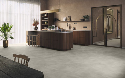 Klick-Vinylboden Fliesenoptik Beton GRAU