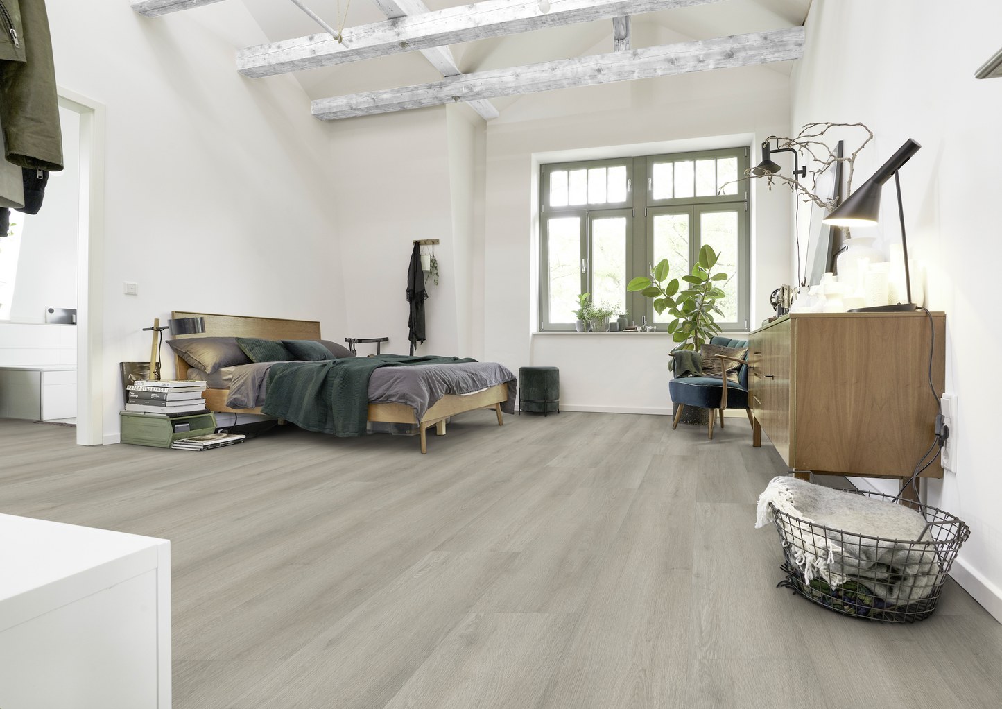 Klick-Vinylboden Breitdiele Eiche GRAU