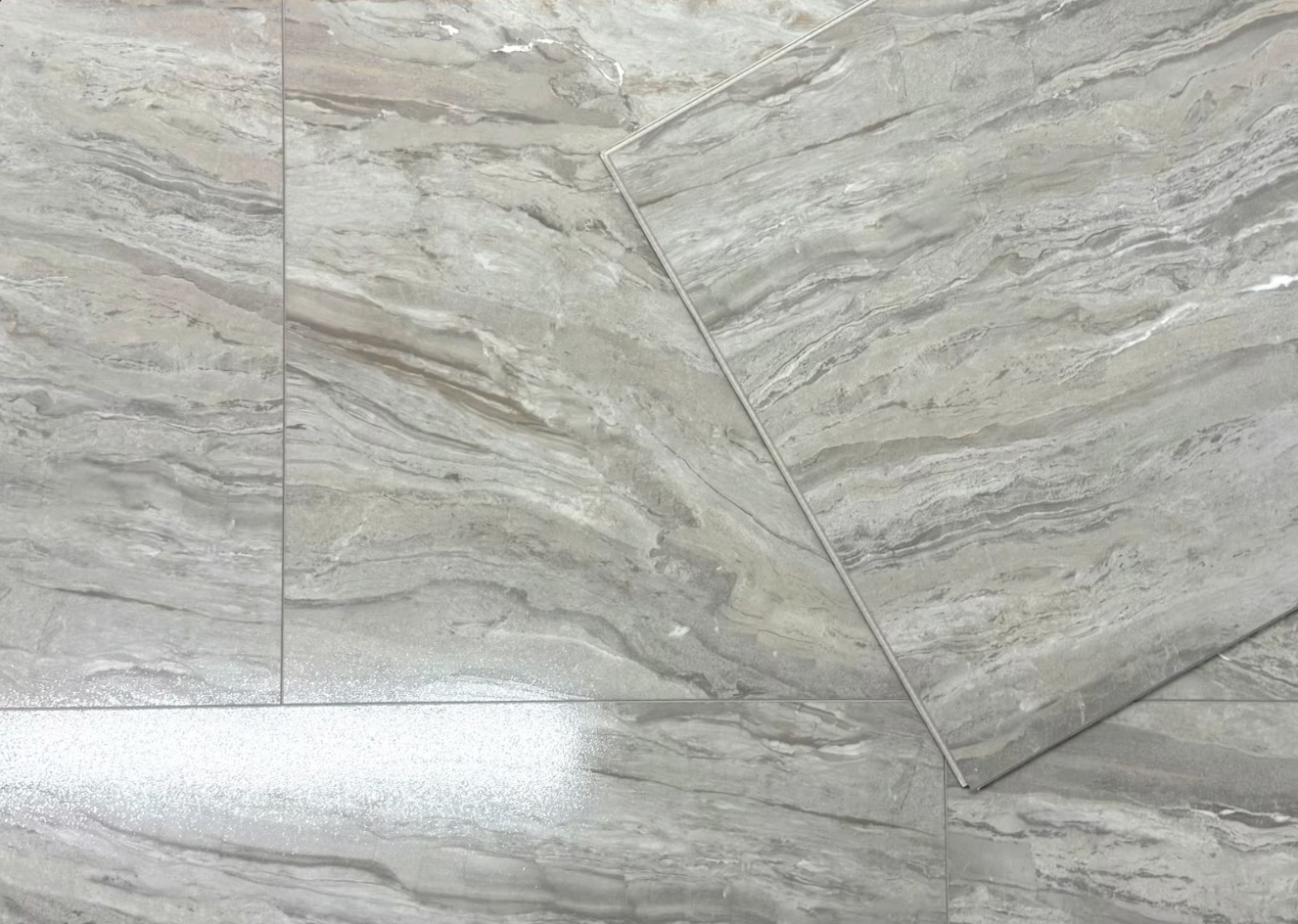 Klick-Vinylboden Hochglanz Kapellen Marmor